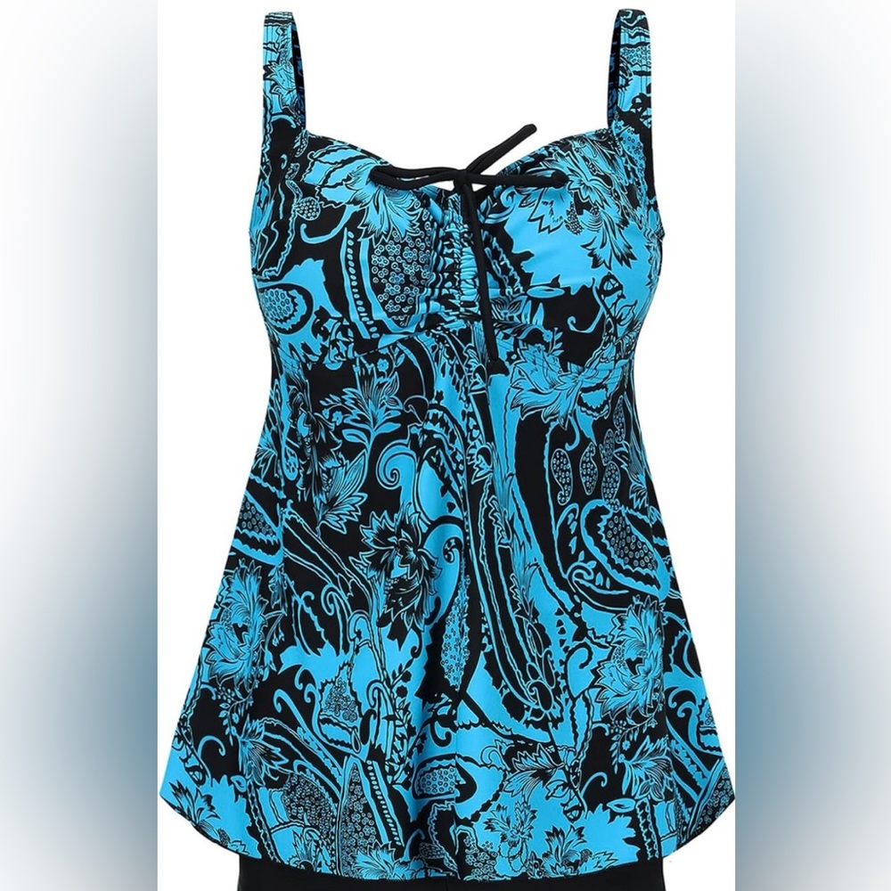 DANIFY plus size Tankini swim dress cover up; size: 24